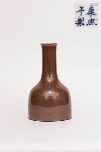 Chinese Antique Glazed Porcelain Vase清康熙 紫金釉尊形瓶