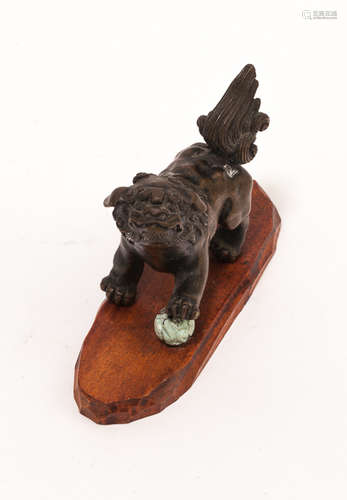 19th Chinese Antique bronze Foo Dog清 銅獅擺件