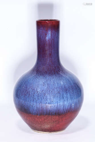 Chinese Antique Flambe-Glazed Porcelain Vase清光緒 窯變器