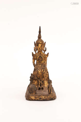 19th Antique South Asian Gilt Buddha 十九世紀 南亞鎏金佛像