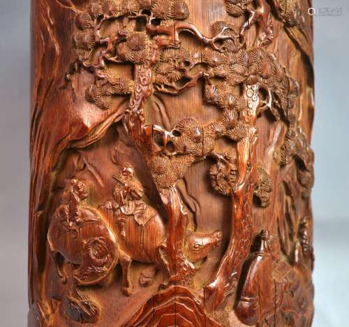 Chinese Carved Bamboo Brush Pot