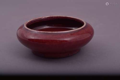 Porcelain water coupe. China. 19th century. Crushed strawberry colour infused with purple. 4-1/2