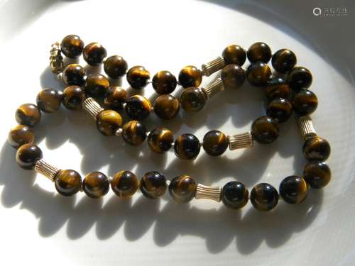 Vintage Chinese Tiger Eye Necklace