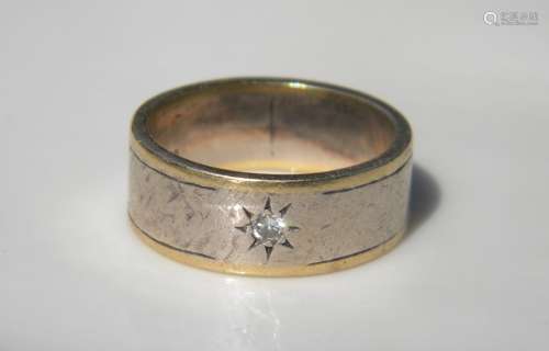 Men's Diamond Gold Gilded Silver Ring