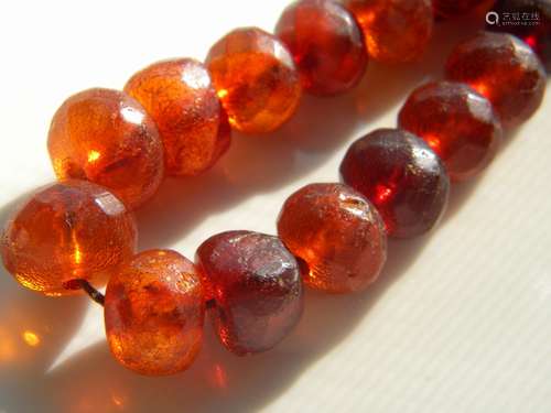 Antique Baltic Amber Beads Necklace