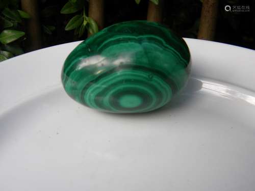 Antique Malachite Carved Egg