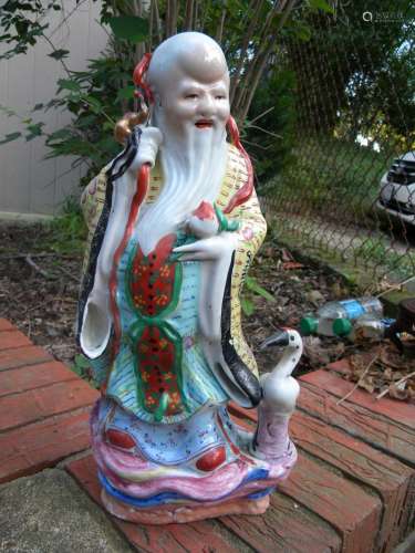 Antique Chinese Longevity God Statue