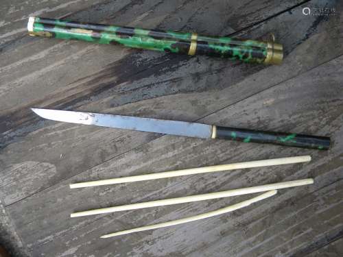 Antique Chinese Knife and Chopstick Traveler Set