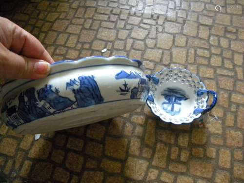 Two blue and white Bowls