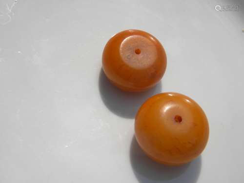 Two big Amber Beads