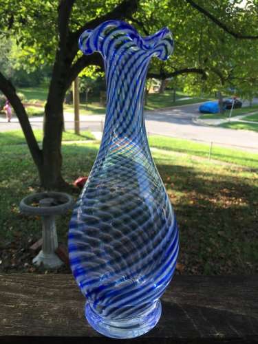 Vintage Blue Glass Vase