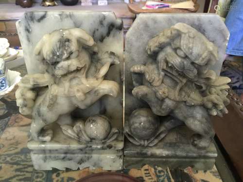 Pair of  Chinese Lion Bookends