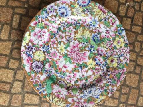 Vintage Chinese Thousand of Flower Plate
