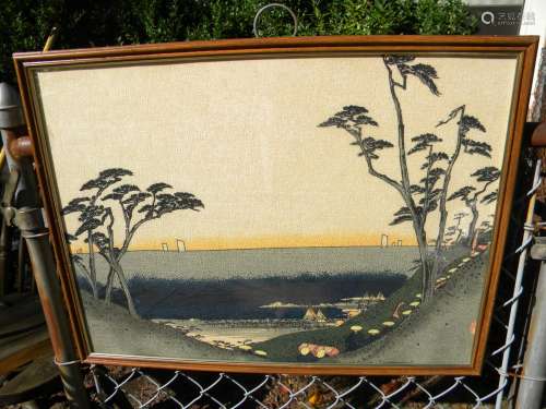 Antique Japanese Painting Framed