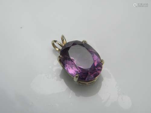 14K Gold Amethyst Pendant