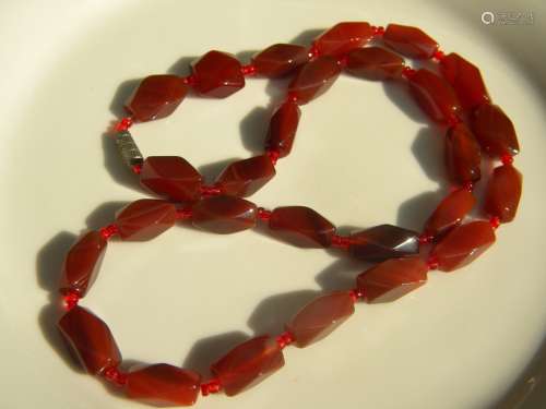 Vintage Chinese Red Carnelian Necklace