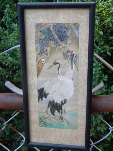 Antique Bird Painting Framed