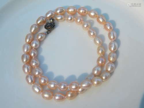 Vintage Pink Pearl Necklace