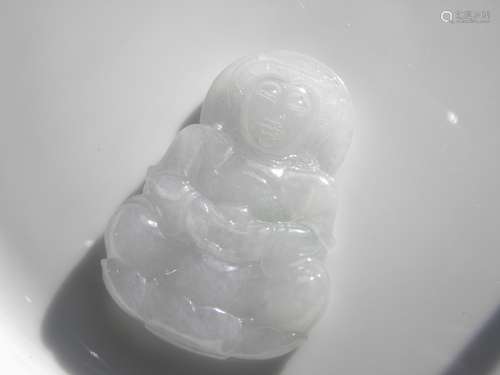 Natural Grade A Jadeite Guanyin Pendant