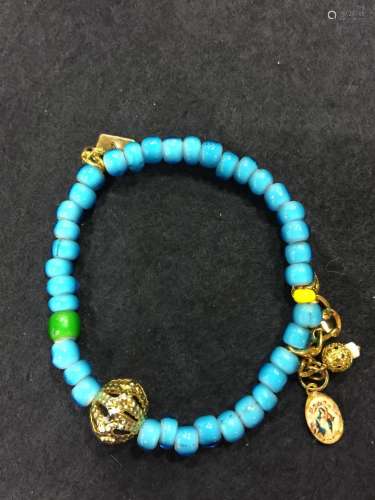 Antique Blue Beads Bracelet