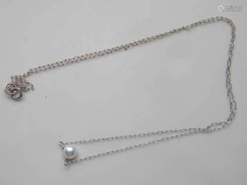 Antique Chinese Silver Natural Pearl Necklace, length