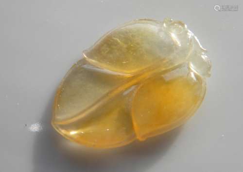 Natural Grade A Yellow Jadeite Pendant