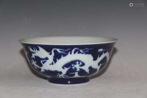 Chinese Blue/White Porcelain Bowl, Marked