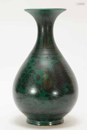 Chinese Green Glazed Porcelain Vase