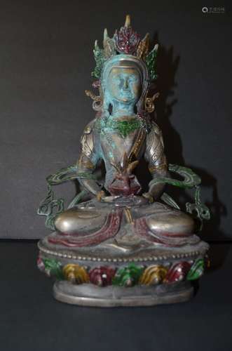 Chinese Bronze Seating Buddha