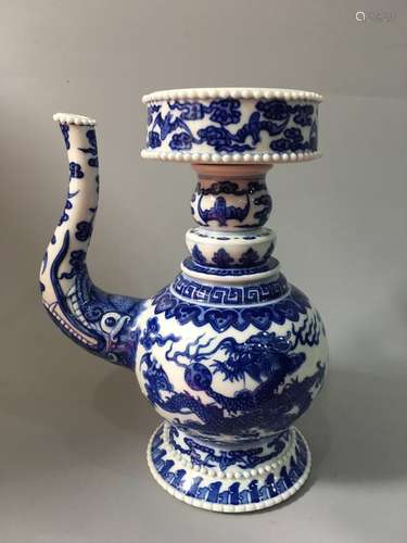 Chinese Blue/White Porcelain Pot, Marked