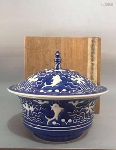 Chinese Blue Underglaze Blue/White Porcelain Bowl