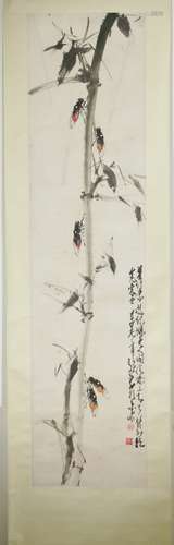 Chinese Ink/Color Scroll Painting, Signed