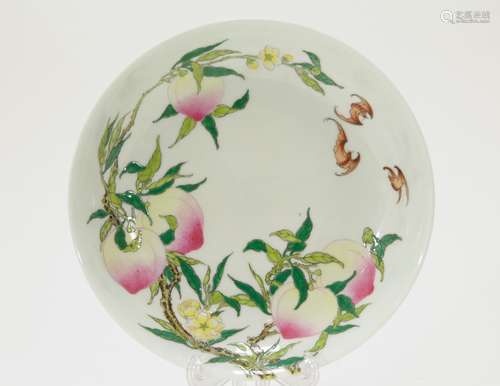 Chinese Famille Rose Peach Decorated Plate