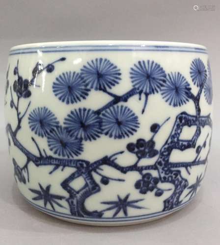 Chinese Blue/White Porcelain Cricket Jar