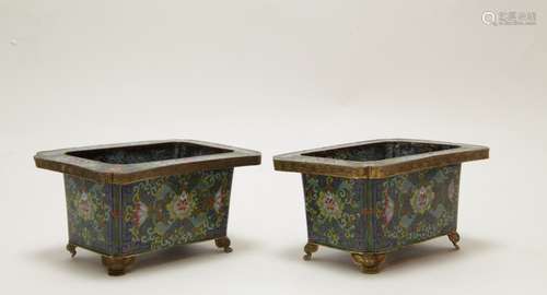 Pair of Chinese Cloisonne Jardiniere