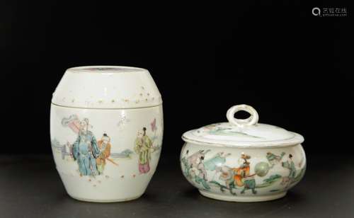 2 Pieces of Chinese Porcelain Box w/ Covers