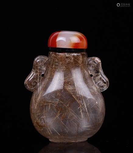 Chinese Hair Crystal Snuff Bottle