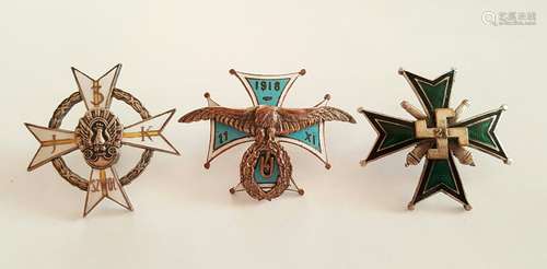 Vintage Polish Enamel 3 Badges