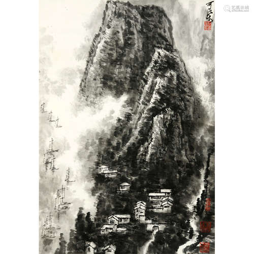 李可染（款）  《山水》