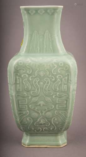 Porcelain vase. China. 20th century. Octagonal form.