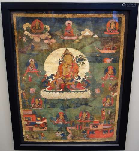 Buddhist Icon. Tibet. 18th century. Gold Tara Thangka.