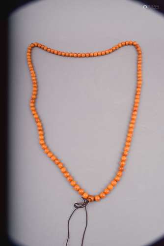 Amber Rosary. China. Dark butterscotch colour.