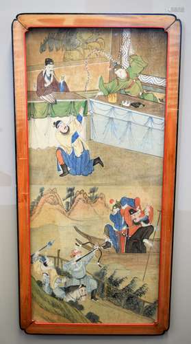 Painting. China. 19th century. Ink and colours on silk. Historical scene. 27