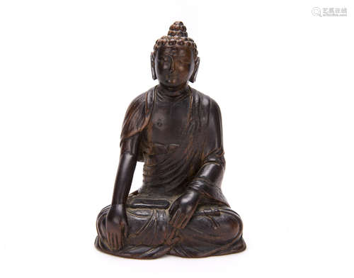 Chinese Carved Wood Buddha.