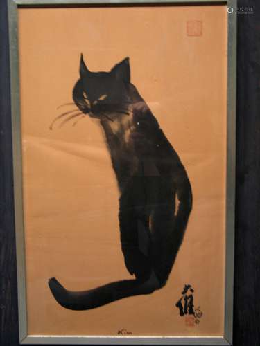 Kim the Cat, Lithograph signed by Kwo Dawei (David