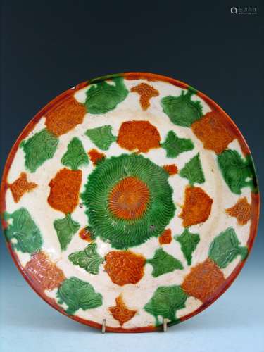 Chinese Sancai Porcelain Plate.