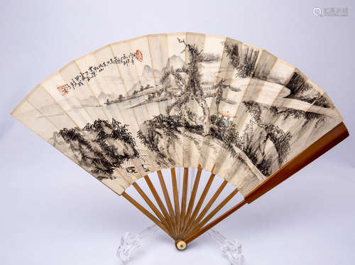 Chinese Ink Paintingand Calligraphy on Fan