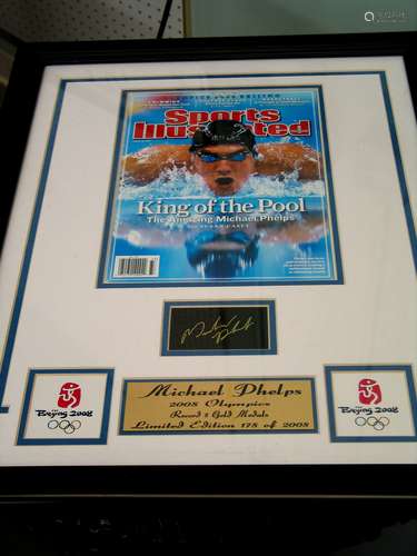 Michael Phelps 2008 Olympics Commemorative Plaque with