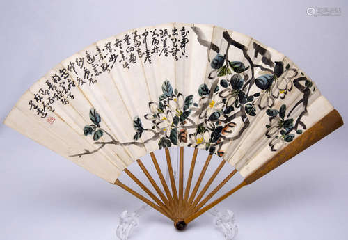 Chinese Water Color Painting can Calligraphy on Fan