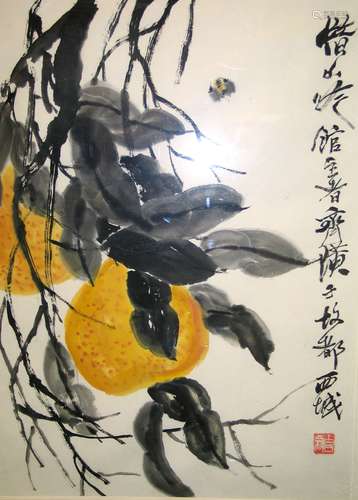 Chinese Water Color Painting, Signed Qi Baishi